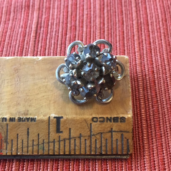 Vintage Barcela Grey & Silver Brooch, Clover Hair Clip & Natural Stone Amulet - Picture 5 of 9